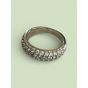 Park Lane "DYNASTY" Eternity Ring Silver w/ Crystals Beautiful! SIZE 6